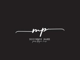 minimaal smp logo icoon, vrouwelijk smp handtekening logo brief vector