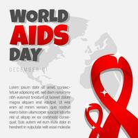 wereld AIDS dag sjabloon met lint en wereldbol vector
