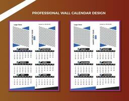 modern creatief muur kalender 2024 sjabloon ontwerp. afdrukken klaar slepen bladzijde muur kalender sjabloon ontwerp voor 2024 vector