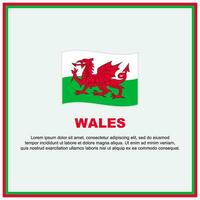 Wales vlag achtergrond ontwerp sjabloon. Wales onafhankelijkheid dag banier sociaal media na. Wales banier vector