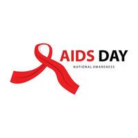 wereld AIDS dag ontwerp, gemakkelijk AIDS lint logo vector illustratie sjabloon
