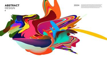 vector kleurrijk abstract psychedelisch vloeistof en vloeistof achtergrond patroon 2024