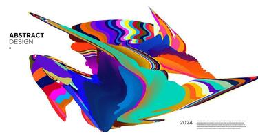 vector kleurrijk abstract psychedelisch vloeistof en vloeistof achtergrond patroon 2024