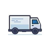 uitdrukken levering vrachtwagen. levering onderhoud. vector illustratie