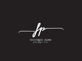 vrouwelijk typografie fp logo branding, luxe fp handtekening brief logo voor uw bloemen winkel vector