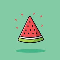 watermeloen schijfje vector