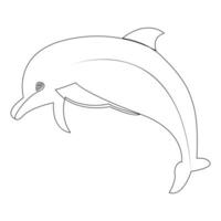 doorlopend een lijn van schattig dolfijn zee vis schets vector kunst tekening en illustratie