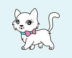 tekenfilm kat icoon illustratie sjabloon voor veel doel. tekening les voor kinderen. vector illustratie