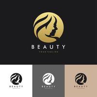 luxe haar schoonheidssalon logo set illustratie vector grafisch ontwerp