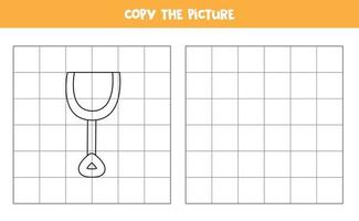 kopieer de foto van de schop. logisch spel voor kinderen. vector