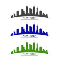 skyline van new york geïllustreerd op witte achtergrond vector