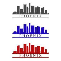 phoenix skyline geïllustreerd op witte achtergrond vector