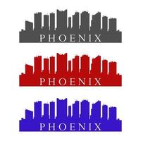 phoenix skyline geïllustreerd op witte achtergrond vector