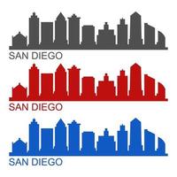 skyline van san diego geïllustreerd op een witte achtergrond vector