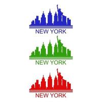 skyline van new york geïllustreerd op witte achtergrond vector