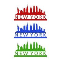 skyline van new york geïllustreerd op witte achtergrond vector