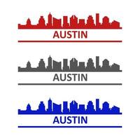 atustin skyline geïllustreerd op witte achtergrond vector