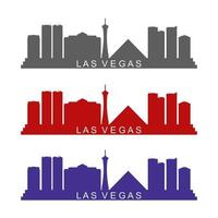 skyline van las vegas geïllustreerd op witte achtergrond vector