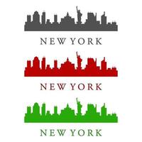 skyline van new york geïllustreerd op een witte achtergrond vector