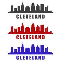 skyline van cleveland geïllustreerd op witte achtergrond vector