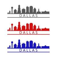 skyline van dallas geïllustreerd op witte achtergrond vector