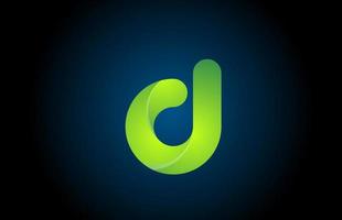 groen kleurverloop logo d alfabet letter ontwerp icoon voor bedrijf vector