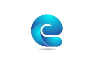 blauw kleurverloop logo e alfabet letter ontwerp icoon voor bedrijf vector