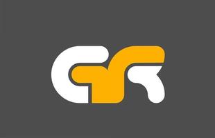 geel wit grijs combinatie logo letter gr gr alfabet ontwerp icoon vector