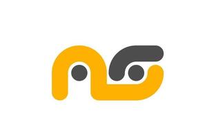 geel grijze combinatie logo letter als alfabet design icon vector