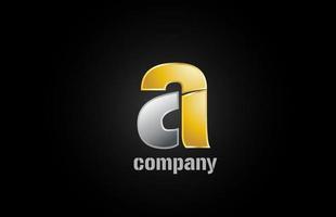 goud zilver metalen logo een alfabet letter design icoon voor bedrijf vector