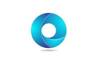 blauw kleurverloop logo o alfabet letter ontwerp icoon voor bedrijf vector