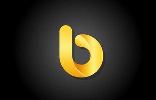 goud gouden gradiënt logo b alfabet letter ontwerp icoon voor bedrijf vector