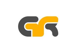 geel grijs combinatie logo letter gr gr alfabet ontwerp icoon vector
