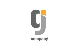 geel en grijs g alfabet logo ontwerp icoon voor het bedrijfsleven vector
