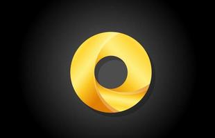goud gouden gradiënt logo o alfabet letter ontwerp icoon voor bedrijf vector