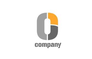 geel en grijs o alfabet logo ontwerp icoon voor het bedrijfsleven vector