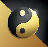 yin en yang goud balans op witte achtergrond vector