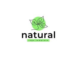 abstracte natuurlijke plant verlaat logo met groene egale kleur vector