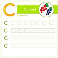 oefenwerkblad voor kinderen alfabet traceren voor kinderen letter c vector