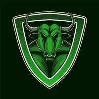 esport-logo van groene stier. voor esport-gaming vector