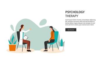 bestemmingspaginasjabloon van het concept van de psychologietherapie. vector