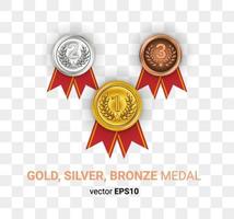 goud zilver bronzen medaille illustratie afbeelding vector eps 10