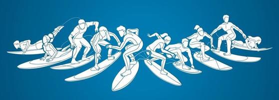 schaduwsurfer surfen sport mannelijke en vrouwelijke speler