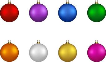 set van geïsoleerde kleurrijke kerstballen