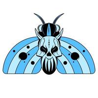 illustratie van een vlinder met schedel vector
