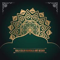 luxe gouden kleur islamitisch patroon mandala kunstontwerp vector