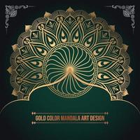 luxe gouden kleur islamitisch patroon mandala kunstontwerp vector