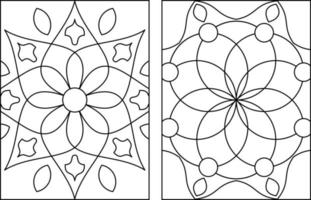 eenvoudige bloemenmandala kleurplaten vector