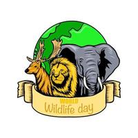 wereld wildlife dag vectorillustratie vector