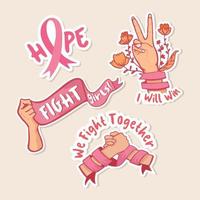borstkanker campagne stickers vector